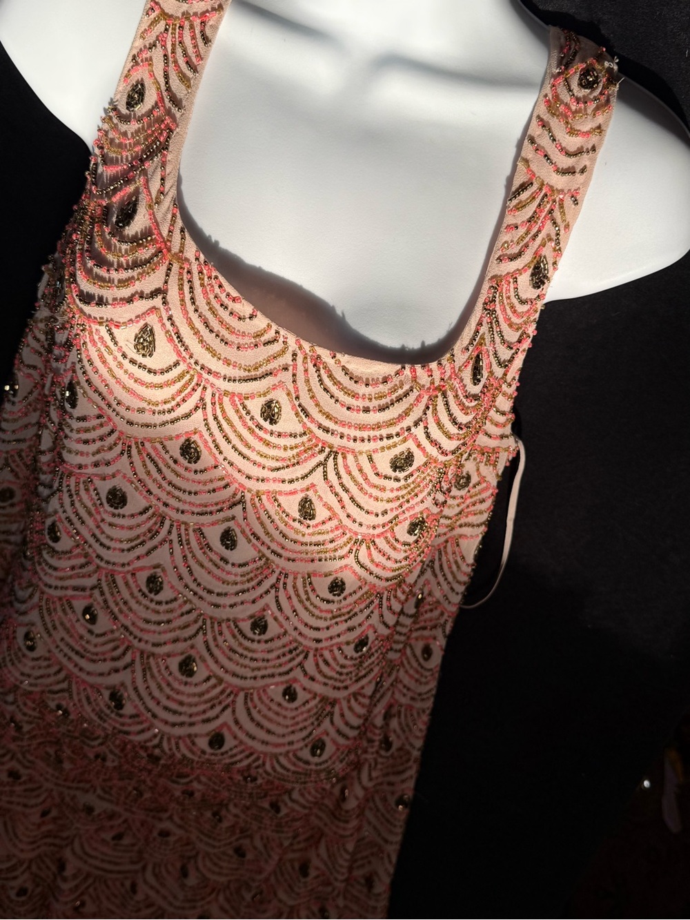 Moulinette Soeurs Pink and Gold Beaded Mini Dress - Picture 4 of 6